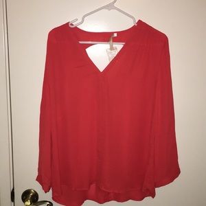 NWT long sleeve blouse with back cutout